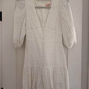 Showpo White Eyelet Mini Dress